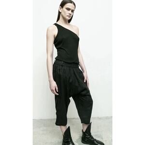 Nicholas K Linen Weekend Short Harem Pants •S• Pockets Free People Black Crop